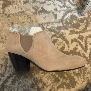 Vaneli Truffle Suede Booties. Never worn. Size 9